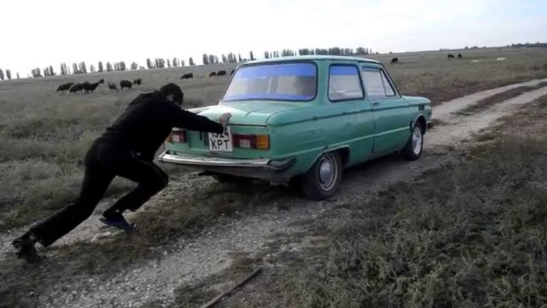 Запуск машины с толкача